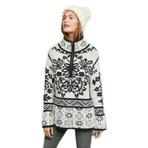 Anthropologie Nordic Alaskan // Half Zip // Sweater Pullover // Wool Blend //